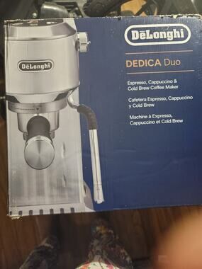 DeLonghi Dedica Duo Compact Espresso Machine Cold Brew, Frother, Stainless Steel